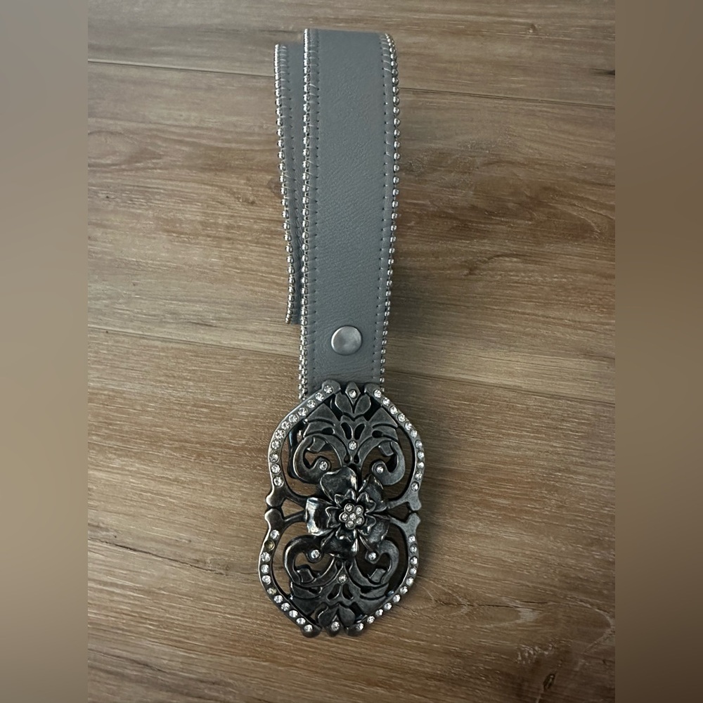 Leatherrock Floral Filagree Buckle/Leather Belt